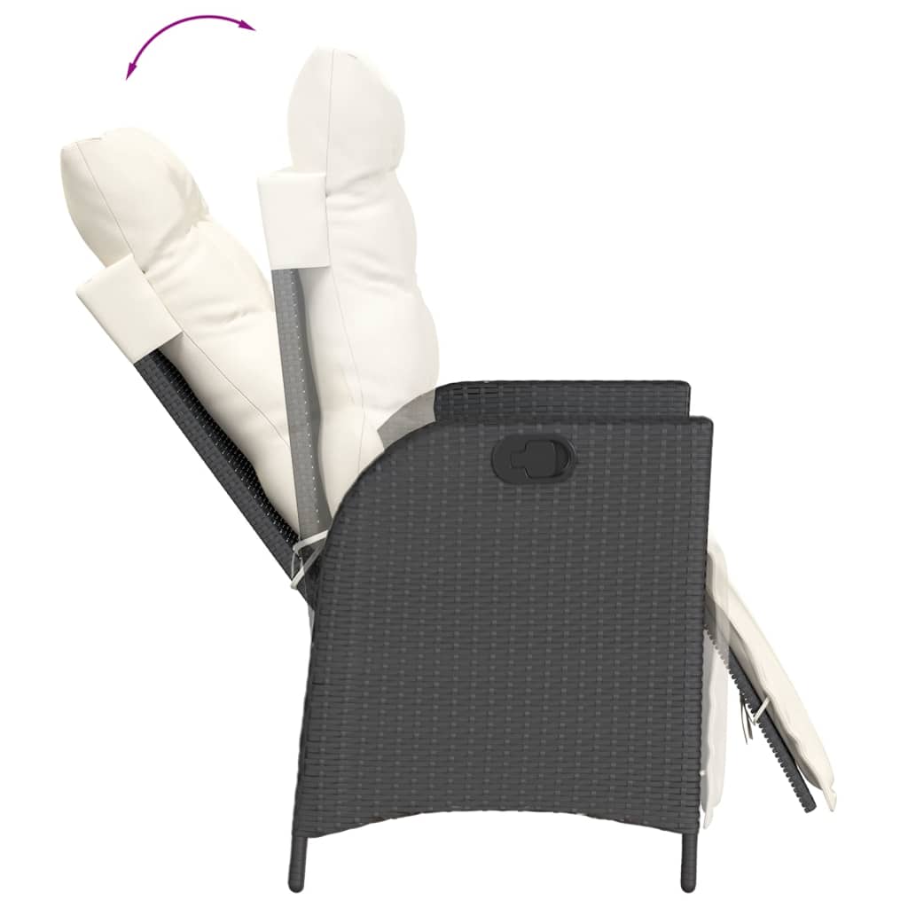 vidaXL 5-tlg. Garten-Essgruppe mit Kissen Schwarz Poly Rattan