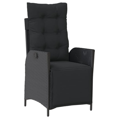 vidaXL 5-tlg. Garten-Essgruppe mit Kissen Schwarz Poly Rattan