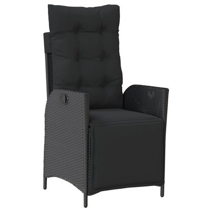 vidaXL 5-tlg. Garten-Essgruppe mit Kissen Schwarz Poly Rattan