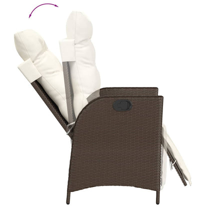vidaXL 5-tlg. Garten-Essgruppe mit Kissen Braun Poly Rattan
