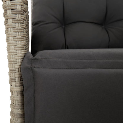 vidaXL 5-tlg. Garten-Essgruppe mit Kissen Hellgrau Poly Rattan