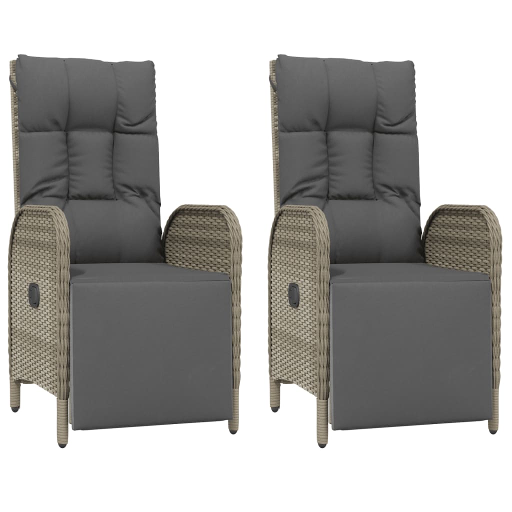 vidaXL Salle à manger de jardin 9 pcs avec coussins Résine tressée Gris