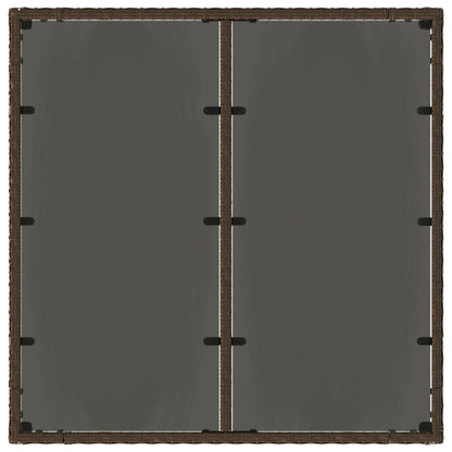 vidaXL Gartentisch mit Glasplatte Braun 90x90x75 cm Poly Rattan