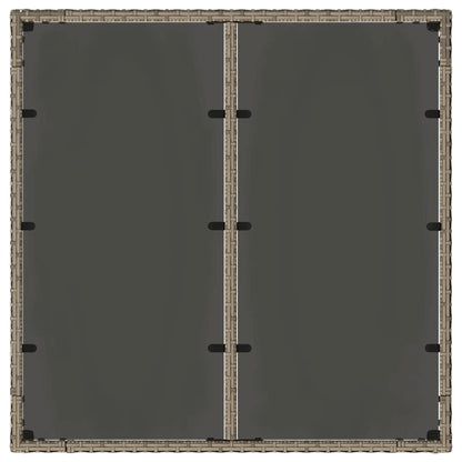 vidaXL Table de jardin avec plateau en verre gris 90x90x75 cm résine tressée