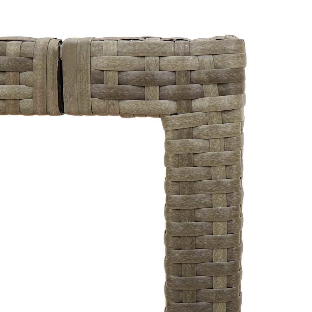 vidaXL Table de jardin avec plateau en verre gris 90x90x75 cm résine tressée
