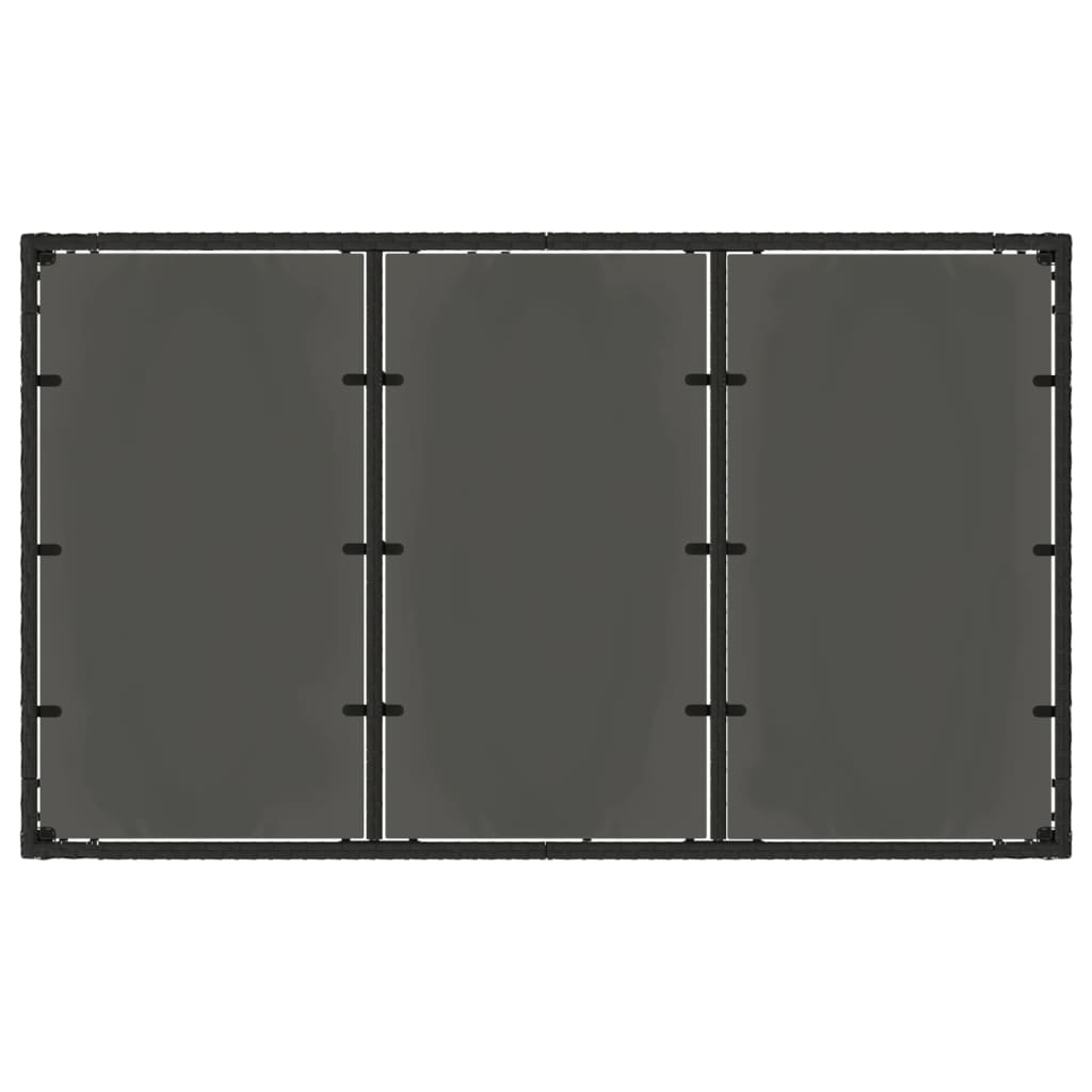 vidaXL Table de jardin avec plateau en verre Noir 150x90x75 cm Résine tressée