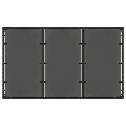 vidaXL Table de jardin avec plateau en verre Noir 150x90x75 cm Résine tressée
