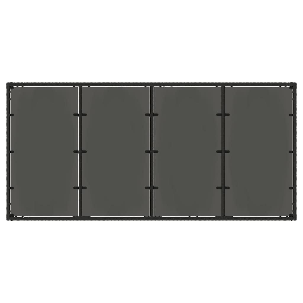 vidaXL Table de jardin avec plateau en verre Noir 190x90x75 cm Résine tressée