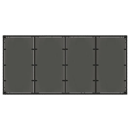 vidaXL Table de jardin avec plateau en verre Noir 190x90x75 cm Résine tressée