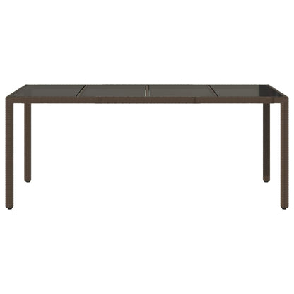 vidaXL Gartentisch mit Glasplatte Braun 190x90x75 cm Poly Rattan