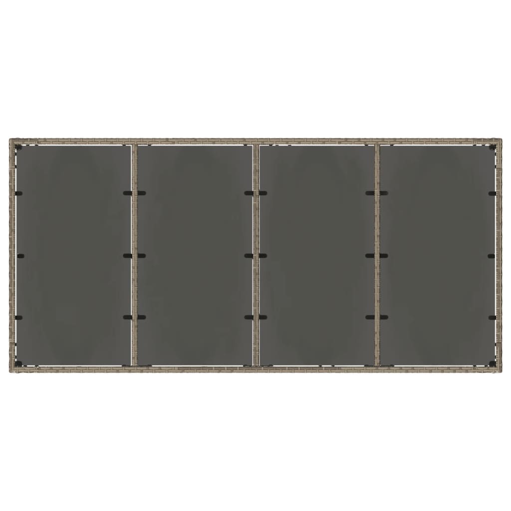 vidaXL Table de jardin avec plateau en verre Gris 190x90x75 cm Résine tressée