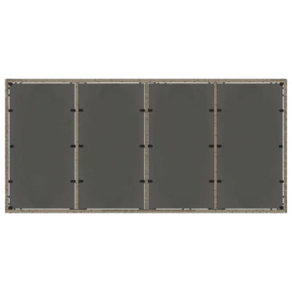 vidaXL Table de jardin avec plateau en verre Gris 190x90x75 cm Résine tressée
