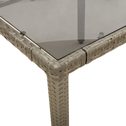 vidaXL Table de jardin avec plateau en verre Gris 190x90x75 cm Résine tressée