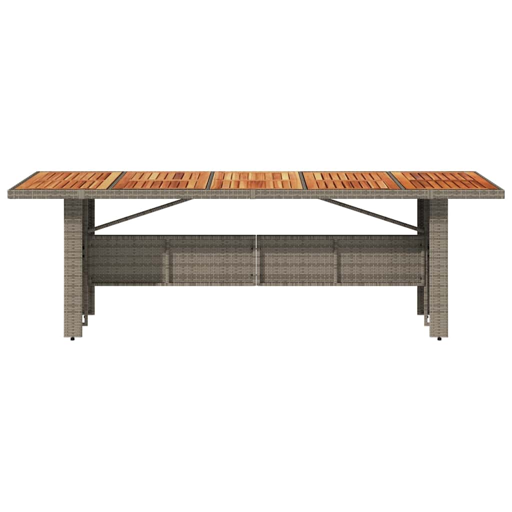 vidaXL Gartentisch mit Akazienholz-Platte Grau 240x90x75cm Poly Rattan