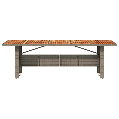 vidaXL Gartentisch mit Akazienholz-Platte Grau 240x90x75cm Poly Rattan