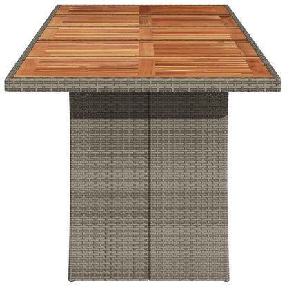 vidaXL Gartentisch mit Akazienholz-Platte Grau 240x90x75cm Poly Rattan