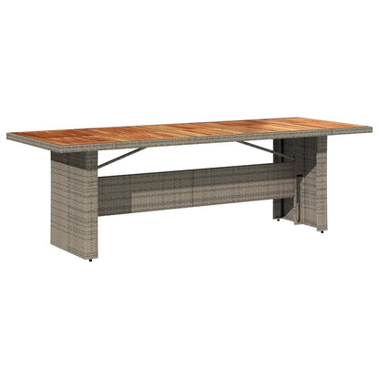 vidaXL Gartentisch mit Akazienholz-Platte Grau 240x90x75cm Poly Rattan