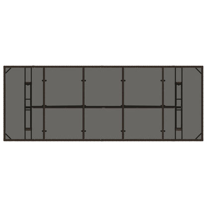 vidaXL Gartentisch mit Glasplatte Braun 240x90x75 cm Poly Rattan
