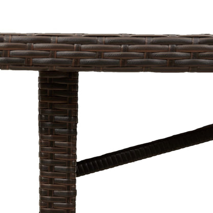 vidaXL Gartentisch mit Glasplatte Braun 240x90x75 cm Poly Rattan