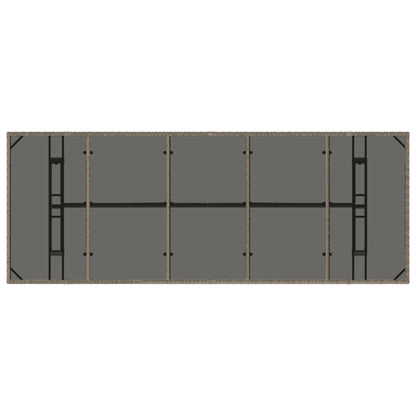 vidaXL Table de jardin avec plateau en verre gris 240x90x75 cm résine tressée