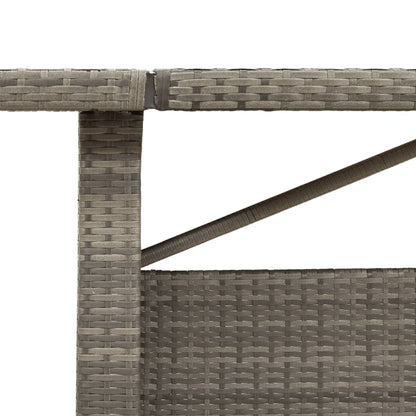 vidaXL Table de jardin avec plateau en verre gris 240x90x75 cm résine tressée