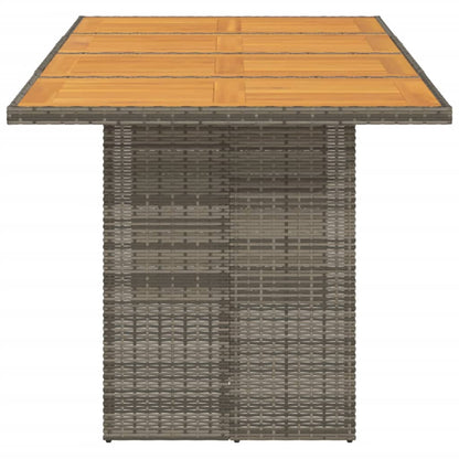 vidaXL Table de jardin avec plateau en bois d'acacia Gris 190x80x75cm Rotin PE