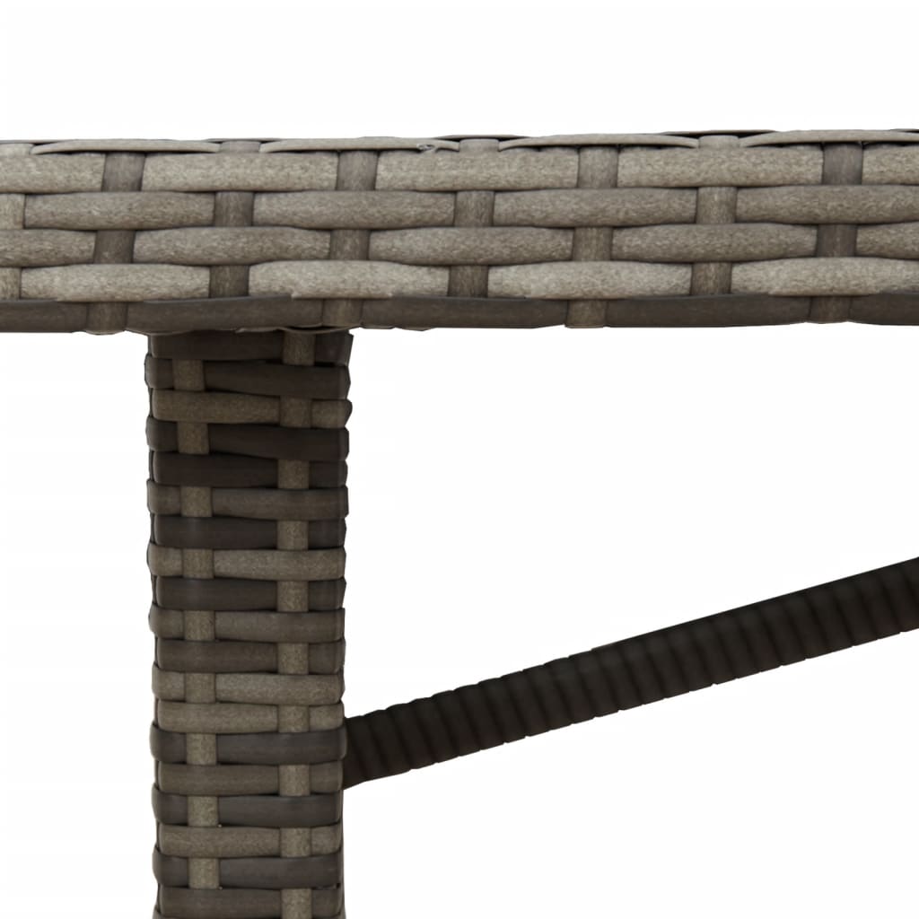 vidaXL Table de jardin avec plateau en bois d'acacia Gris 190x80x75cm Rotin PE