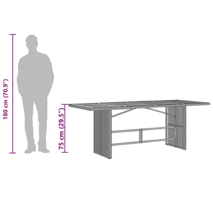 vidaXL Table de jardin avec plateau en bois d'acacia Gris 190x80x75cm Rotin PE
