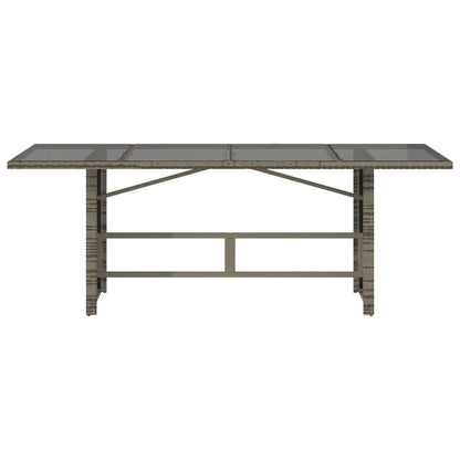 vidaXL Table de jardin avec plateau en verre Gris 190x80x75 cm Résine tressée