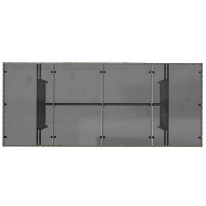 vidaXL Table de jardin avec plateau en verre Gris 190x80x75 cm Résine tressée