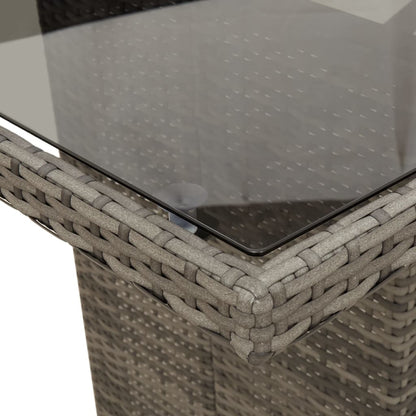 vidaXL Table de jardin avec plateau en verre Gris 190x80x75 cm Résine tressée
