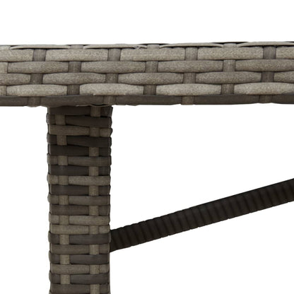 vidaXL Table de jardin avec plateau en verre Gris 190x80x75 cm Résine tressée