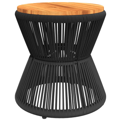 vidaXL Couchtisch mit Drahtgestell Schwarz Ø 45x44 cm Akazienholz