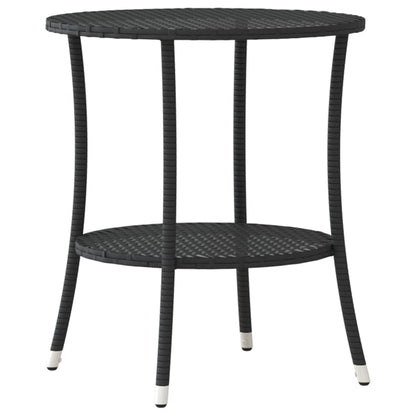 vidaXL Outdoor-Lehnstühle 2 Stk. mit Tisch Schwarz Poly-Rattan