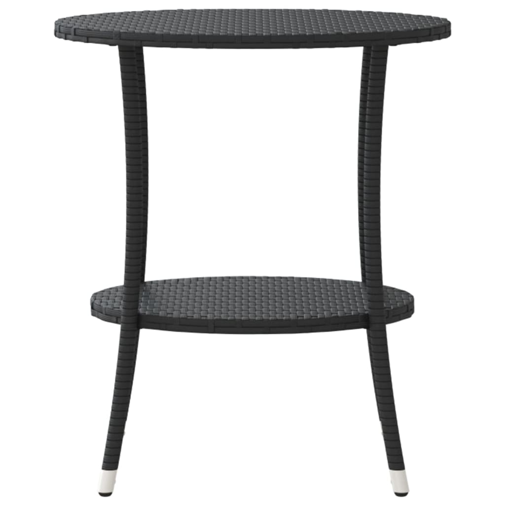 vidaXL Outdoor-Lehnstühle 2 Stk. mit Tisch Schwarz Poly-Rattan