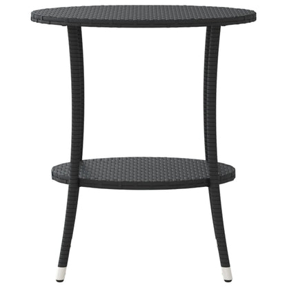 vidaXL Outdoor-Lehnstühle 2 Stk. mit Tisch Schwarz Poly-Rattan