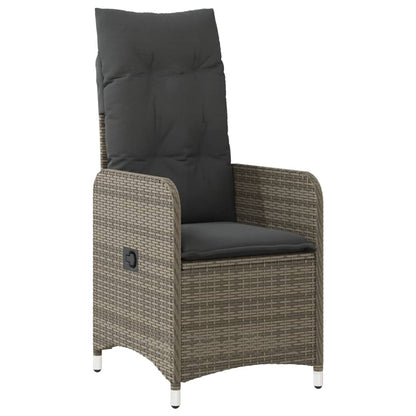 vidaXL Outdoor-Lehnstühle 2 Stk. mit Tisch Grau Poly Rattan