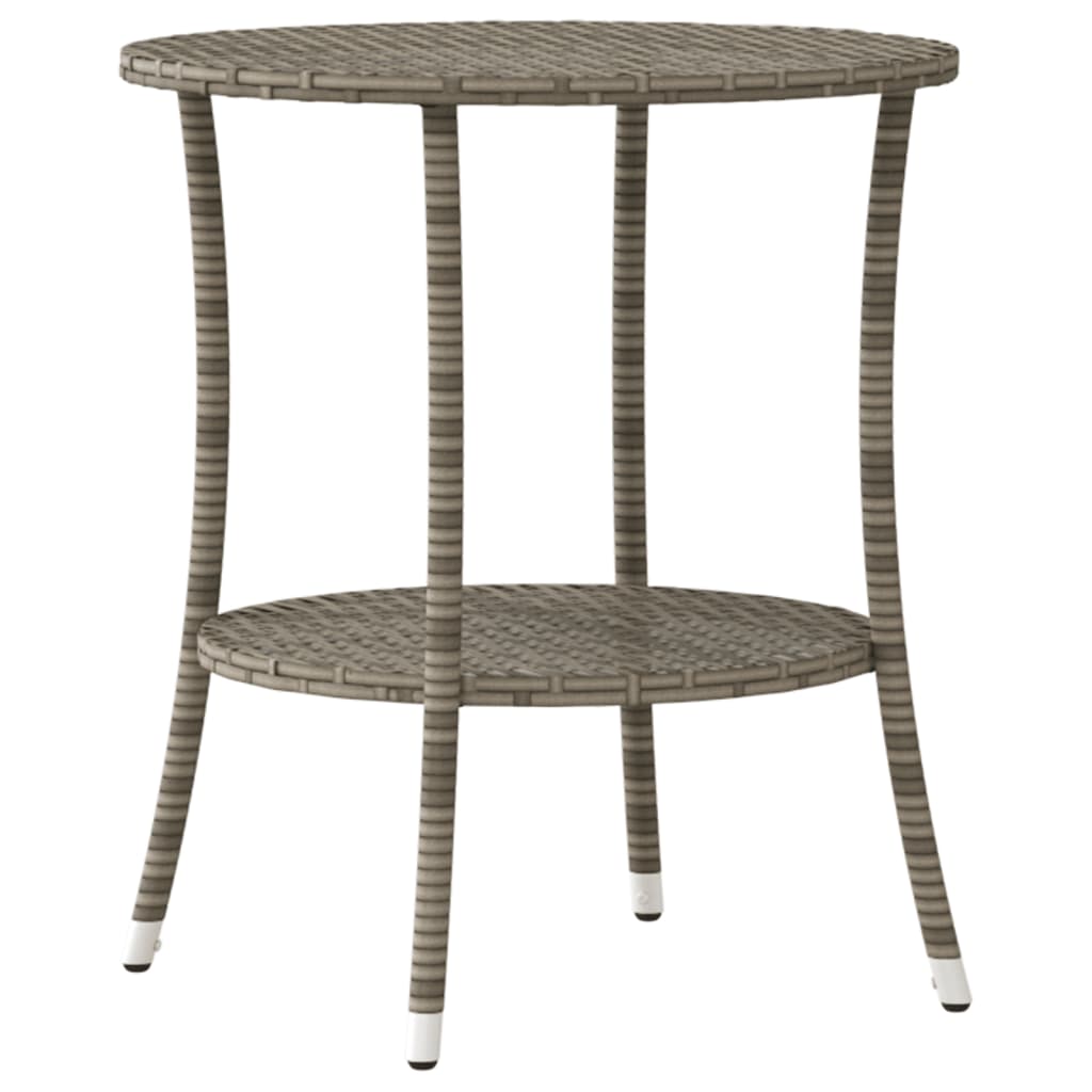 vidaXL Outdoor-Lehnstühle 2 Stk. mit Tisch Grau Poly Rattan