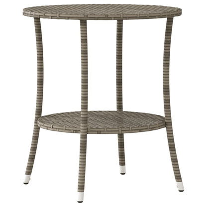 vidaXL Outdoor-Lehnstühle 2 Stk. mit Tisch Grau Poly Rattan