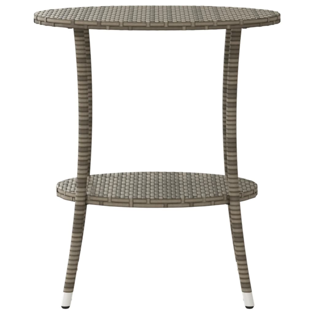 vidaXL Outdoor-Lehnstühle 2 Stk. mit Tisch Grau Poly Rattan