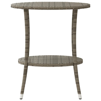 vidaXL Outdoor-Lehnstühle 2 Stk. mit Tisch Grau Poly Rattan