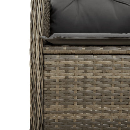 vidaXL Outdoor-Lehnstühle 2 Stk. mit Tisch Grau Poly Rattan