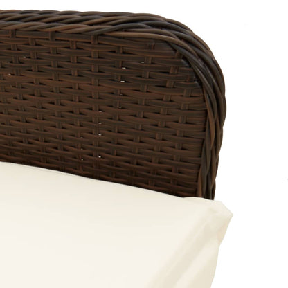 vidaXL Gartensessel Verstellbar mit Kissen Braun Poly Rattan