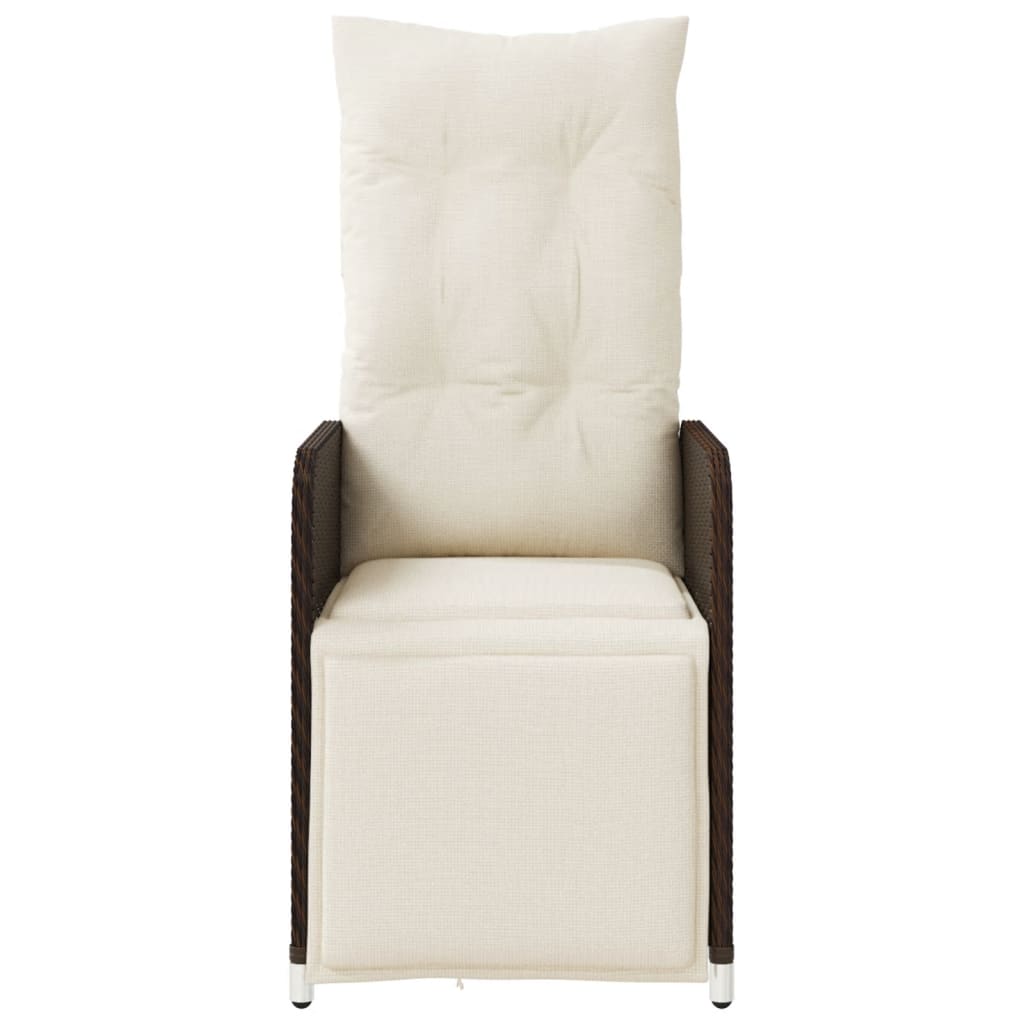 vidaXL Outdoor-Lehnstühle 2 Stk. mit Tisch Braun Poly Rattan
