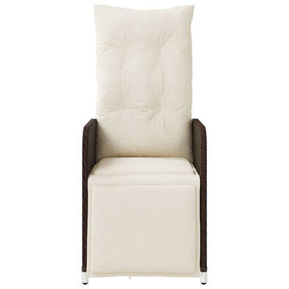 vidaXL Outdoor-Lehnstühle 2 Stk. mit Tisch Braun Poly Rattan