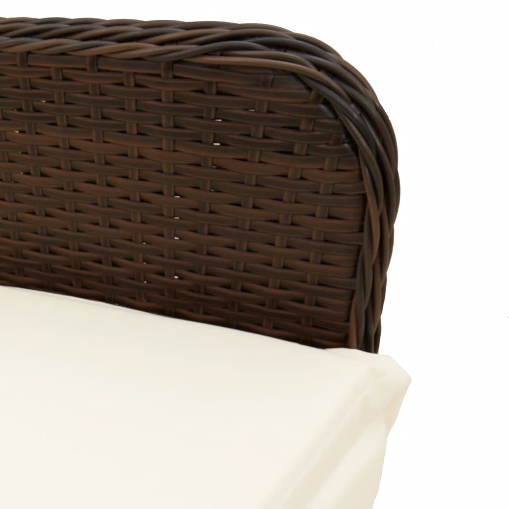 vidaXL Outdoor-Lehnstühle 2 Stk. mit Tisch Braun Poly Rattan