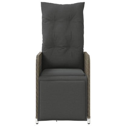 vidaXL Outdoor-Lehnstühle 2 Stk. mit Tisch Grau Poly Rattan