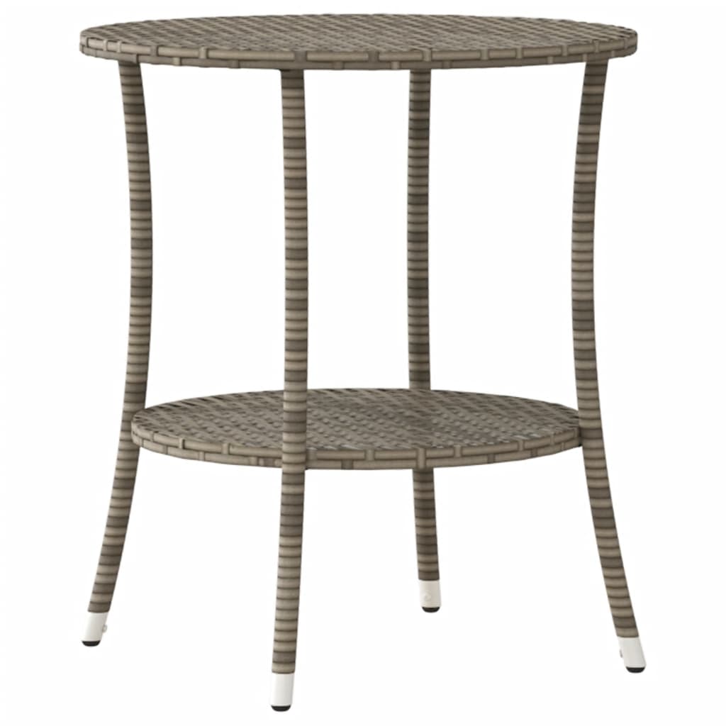 vidaXL Outdoor-Lehnstühle 2 Stk. mit Tisch Grau Poly Rattan