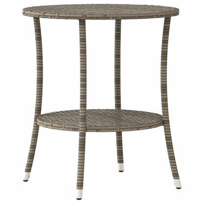 vidaXL Outdoor-Lehnstühle 2 Stk. mit Tisch Grau Poly Rattan