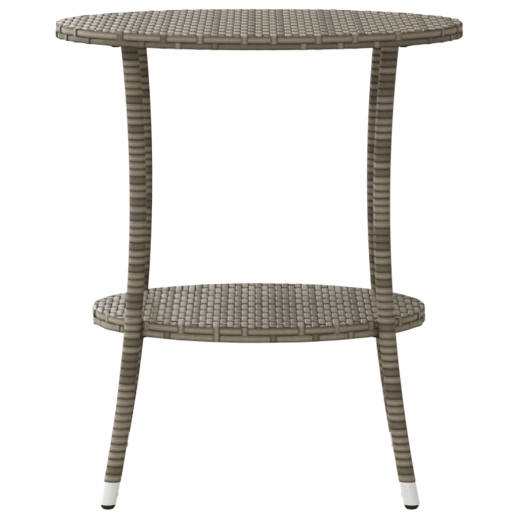 vidaXL Outdoor-Lehnstühle 2 Stk. mit Tisch Grau Poly Rattan